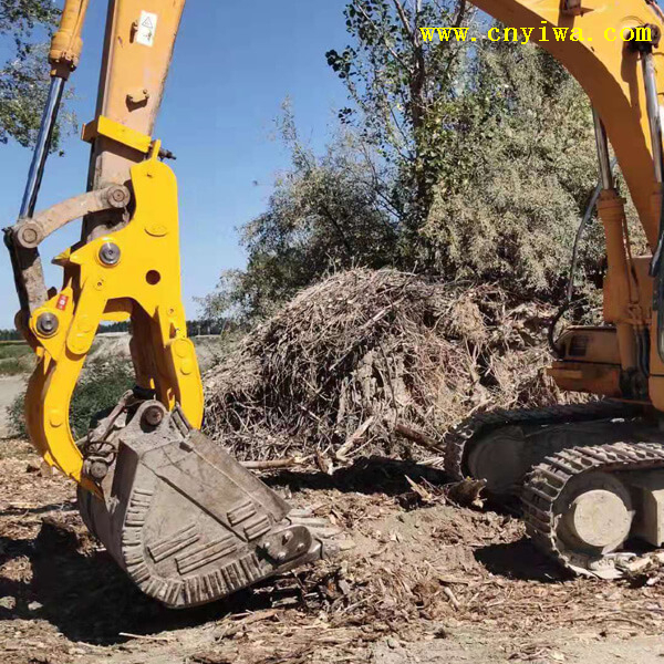 Excavator mechanical wood grab Stone grabber Iron grabber